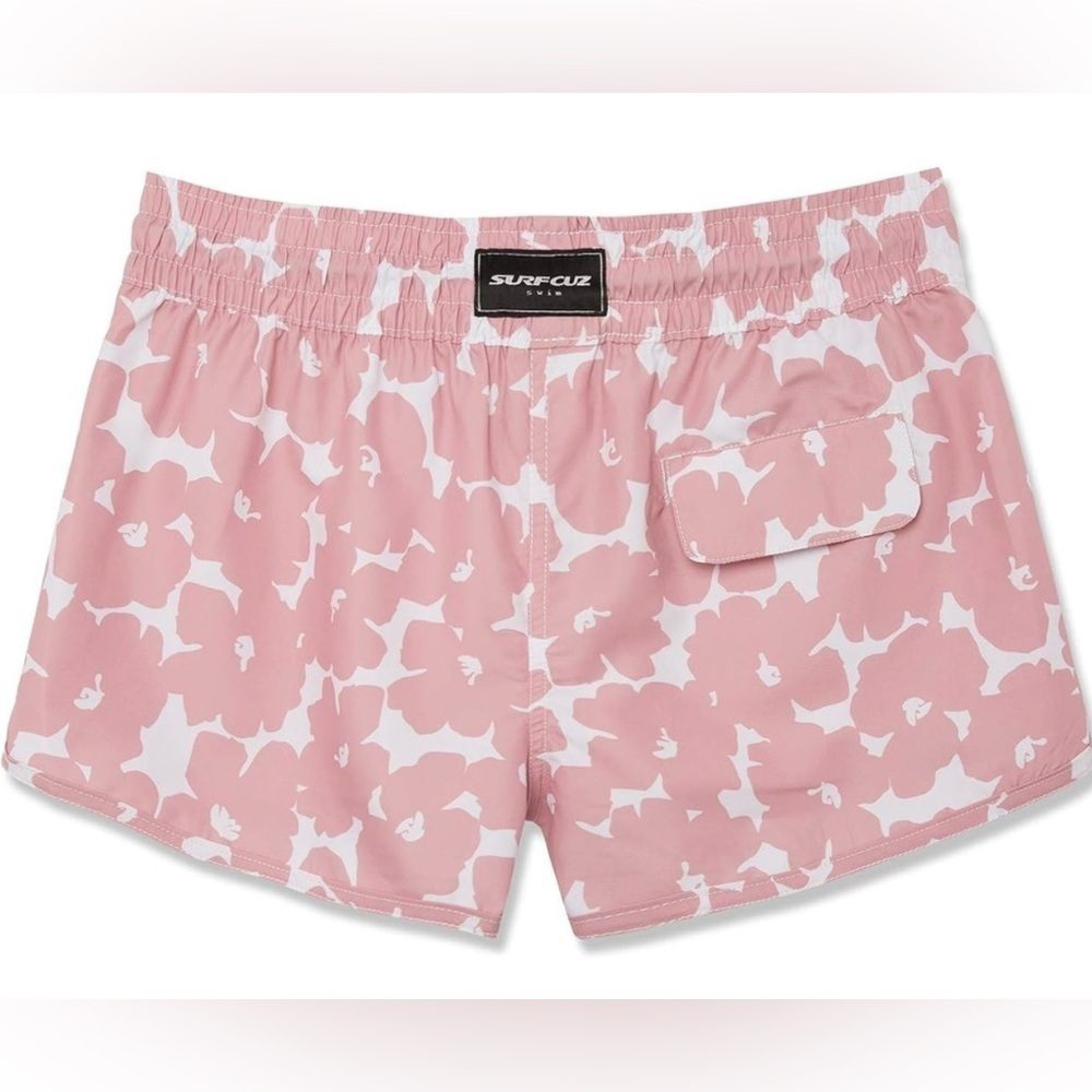 NWT Boardshorts Pink Floral Size 10 Quick Dry by SurfCuz swim short, swim trunks - Picture 2 of 12